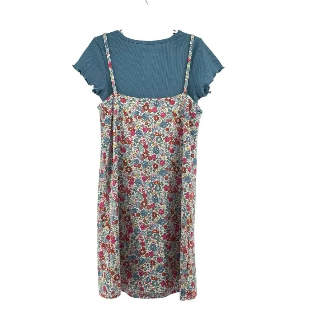365 Kids by Garanimals Girls Floral Dress Layered Tee Outfit Size 6